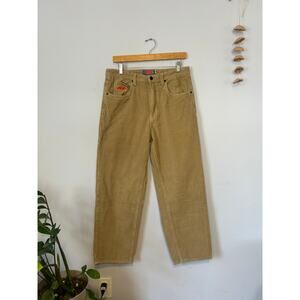 Khaki Tan Empyre Loose Fit Straight Leg Corduroy Pants | Skater - (Men's 30)
